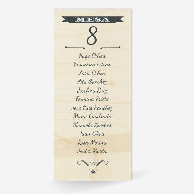 Plan de mesa (Seating plan) boda Wood Western