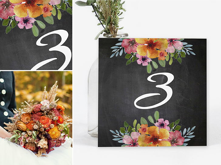 Número mesa boda Floweret Chalk